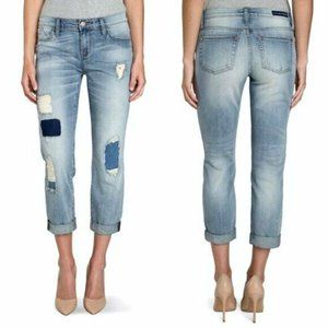 ROCK & REPUBLIC-Blue "INDEE" Distress Patch Jeans
